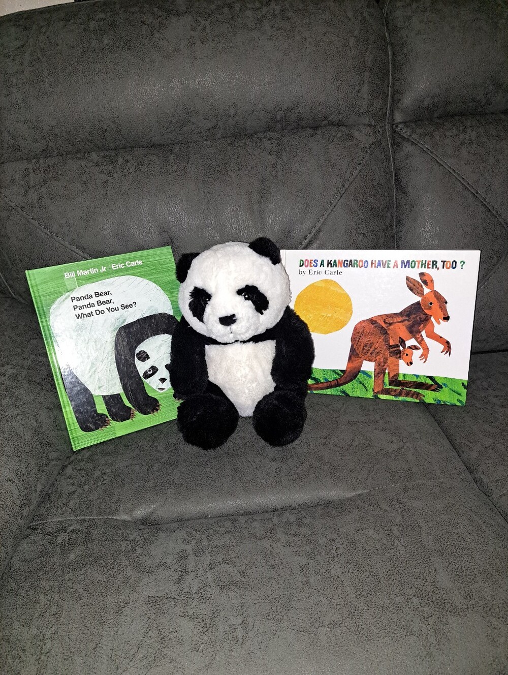 Eric Carle Books And Black & White Panda Plush with Two Eric Carle Picture Books